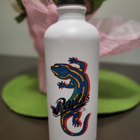 LOEWE PAULAS IBIZA X SIGG Colorful Lizard Design White Water Bottle - Picture 1 of 3